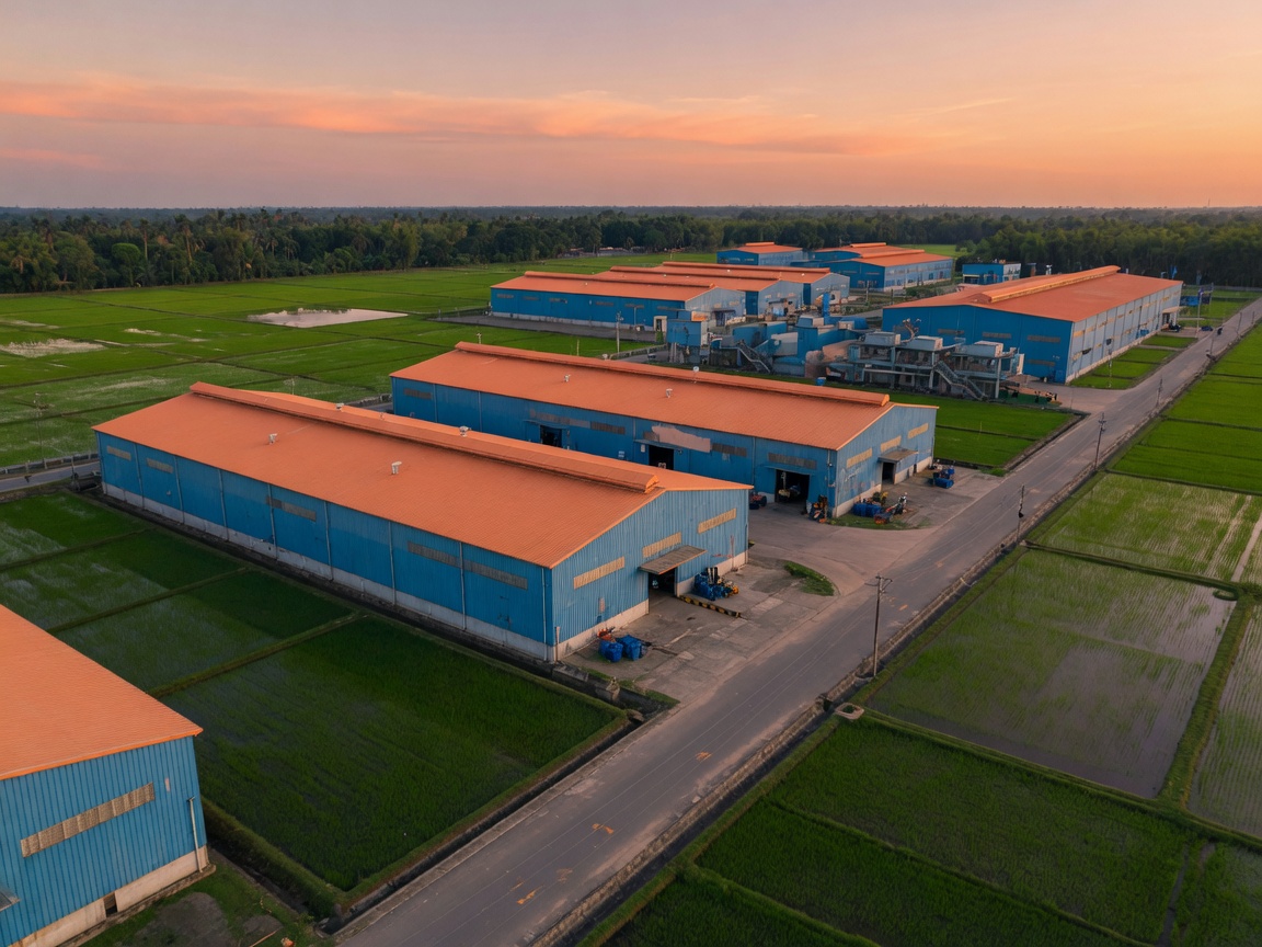 Meghna industrial campus beside agricultural fields